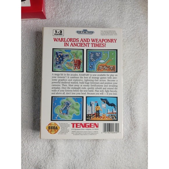 Rampart (Sega Genesis 1992) Cardboard Box Version - CIB Complete With Manual - Picture 8 of 11